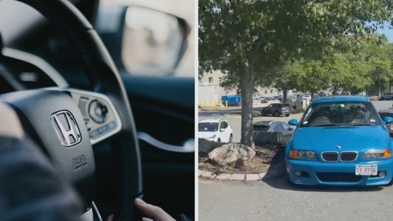 bmw driver pulls into parking spot then a honda minivan steps in 68af73ebc7556