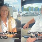 he wont know its me woman tests drive car at dealership then she says she wants to drive past her exs house 6894dc3f2e043