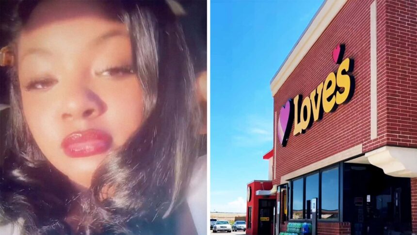 never seen someone do this genesis driver pulls into loves gas pump then a man pulls up right behind her takes the nozzle 688fce2216fc8