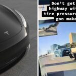 shoutout to the kia tesla gets on highway with low tire pressure her dashcam captures the harrowing moment things go south 6898605f7b438