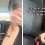 sorry i cant come to work womans boyfriend parks her car then she realizes that he cranked the parking brake way too hard 6891c9f46408e