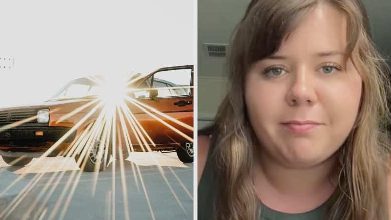 this goes against all of my irish bloodline superstitions woman parks her car in the hot sun then she pops open her umbrella 68a19e6753683