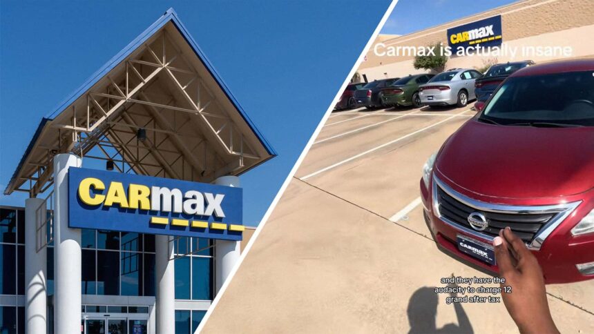 carmax has to be stopped man goes to carmax then he sees how much a 2015 nissan altima is selling for 68d842df534b2
