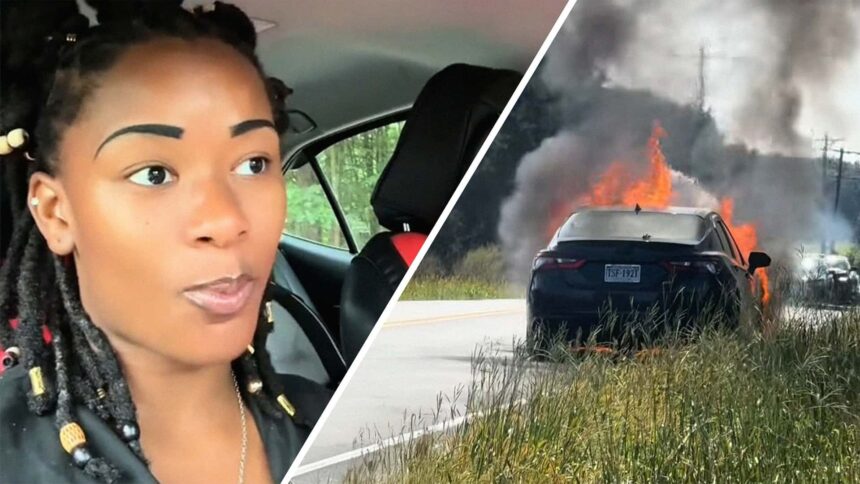 just said check engine womans 2021 toyota camry sits idle for 8 days then it bursts into flames 15 minutes into driving 68d69cf4dde1d
