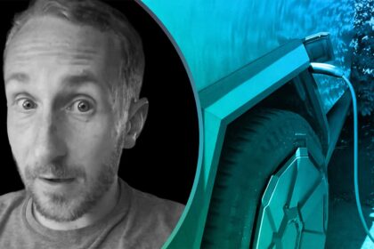 man goes on vacation for a month he leaves his cybertruck plugged in the whole time 68c3ef9028230