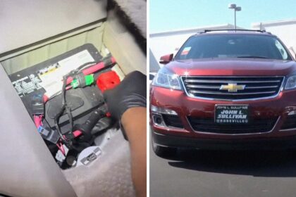 mechanic starts working on chevy traverse then he sees where the battery is 68c9279ec18ce