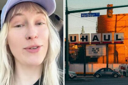 not me pulling up to brunch in a 15 footer woman rents a u haul then she uses it as a rental car 68b6425e6914a