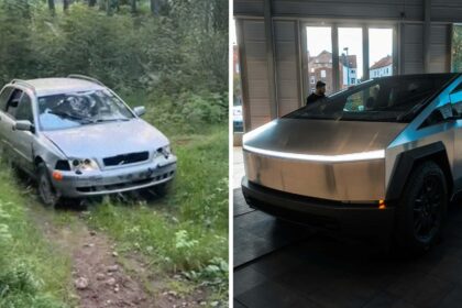 tesla cybertruck couldnt do this man takes volvo on a road trip then he sees the condition of the road 68d12cc3b7a62