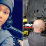 let it happen georgia woman takes her truck to get an oil change then she notices its slipping off the lift 68e2eb03784c5
