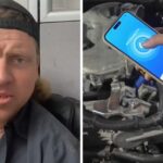 what app is that gen z mechanic needs to diagnose engine trouble by sound so he pulls out his phone 68e8fce4bc14e