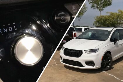 whose idea was this woman gets in her chrysler now she wants to know why they put the prndl there 68e0641f9e5f4