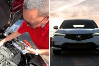 dont you put the positive cable on first salesman tries to jump start an acura it backfires 691f1170d9703