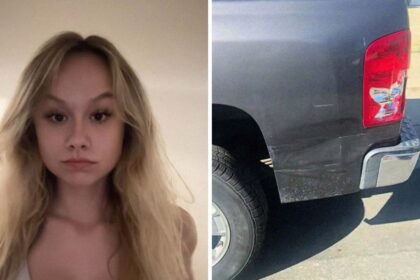 him trying to act like he doesnt know anything woman notices huge dent on her truck then she checks her cameras 691c524b3b759