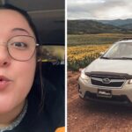 i havent checked in 7 years woman gets into subaru crosstrek then she realizes its flooded 6905f0fe91370